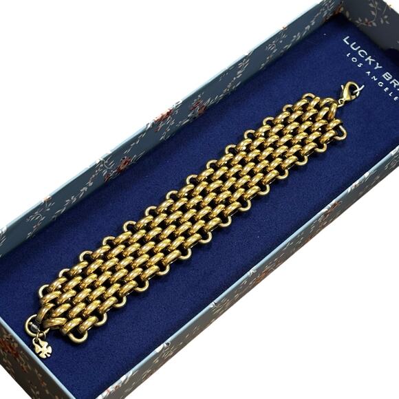 NEW in box Lucky Brand gold plated chain bracelet chunky Boho Classic Giftable - Picture 4 of 6